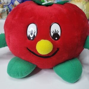Goffa Vintage Garden Patch Friends Stuffed Red Tomato Plush 6" Stuffie Vegetable